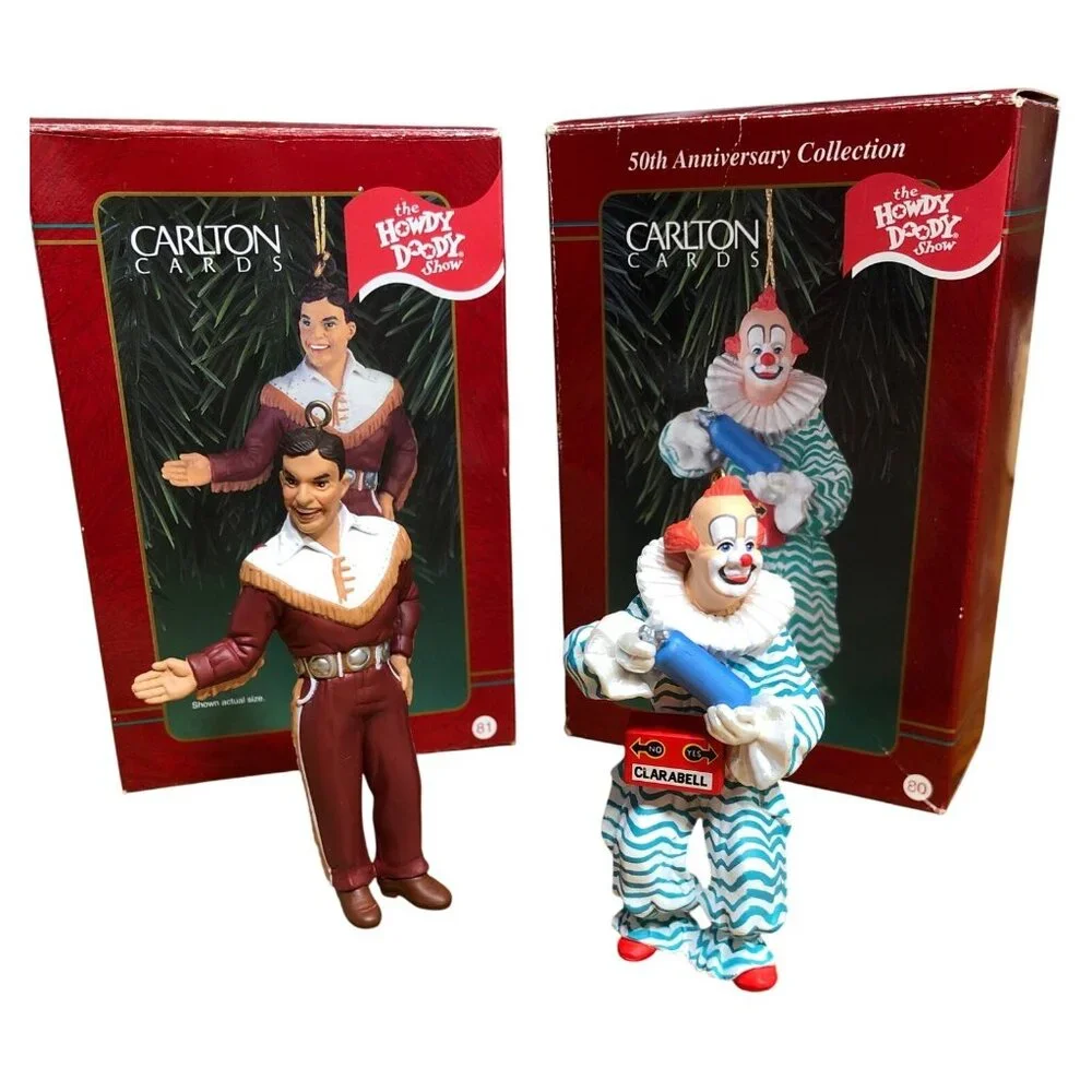 Hallmark Ornaments Clarabell Clown 80 Buffalo Bob 81 Christmas Decor Howdy Doody